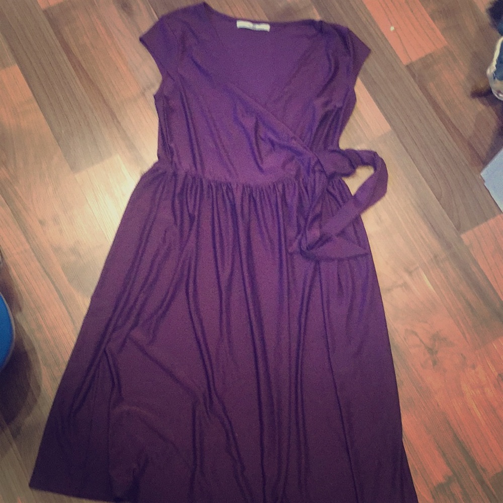 Purple faux wrap dress